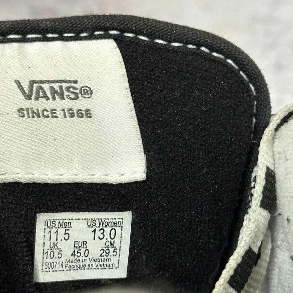Vans Knu Skool Mens 11.5 Black Mega Check Checkerboard Skate Shoes